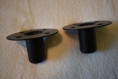 Pair Steel Speaker Pole Mounting Socket Cup Top Hat, 1-1/2″ Tripod Pole Dia.