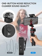 Moman C1X 2.4GHz Wireless Lavalier Microphone Dual Channel Lapel Mic System
