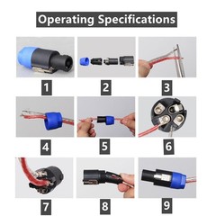4 Pole Speakon Connectors Audio Speaker Plug Twist Lock 4 Pole Speaker Plug USA
