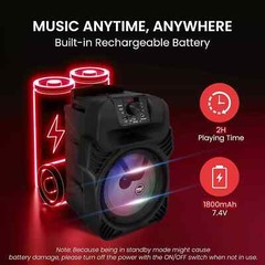 400W Portable Bluetooth PA Loudspeaker – 8” Subwoofer System, 4 Ohm/55-20Khz, US