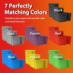 12 Pack Acoustic Panels – Sound Proof Foam Panels for 2″ Thick 12 Pack Black