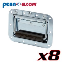 8 PennElcom H7154Z Spring Loaded Flex Cabinet Handle PennBrite Steel/RubberGrip