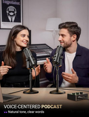 Amplitank TANK6S Vocal-Dynamic-Microphone, Xlr-Usb-Podcast-Microphone with Deskt