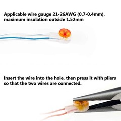 BUYGOO 200PCS Waterproof Gel-Filled Orange Clear Button K1 Connector