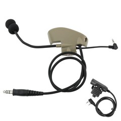 Noise Cancelling Microphone & PTT for Impact Sports Headphones – Airsoft Tan