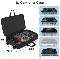 DJ Case with Wheels Compatible with DDJ FLX10/1000/1000SRT/REV7/REV5/SCLIVE 4,DJ