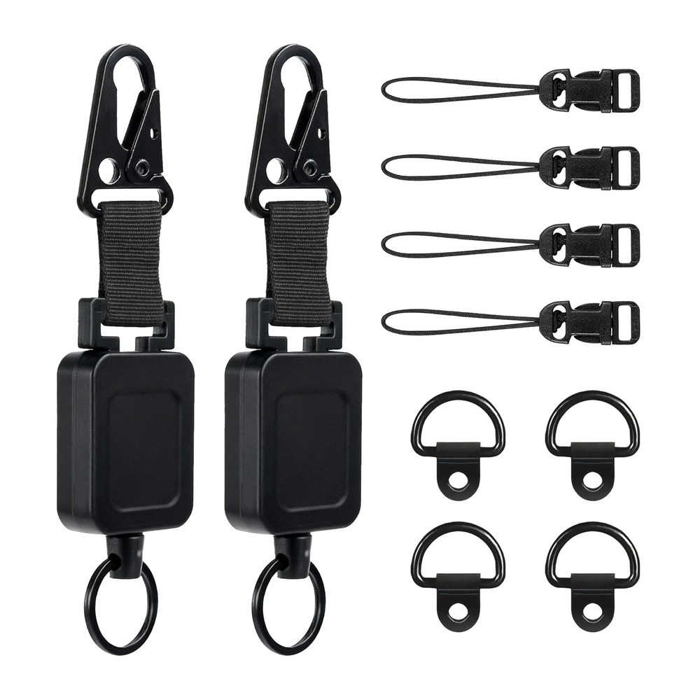2 Pack CB Mic Retractable Holder with Heavy Duty 24″ Stainless Steel Cord