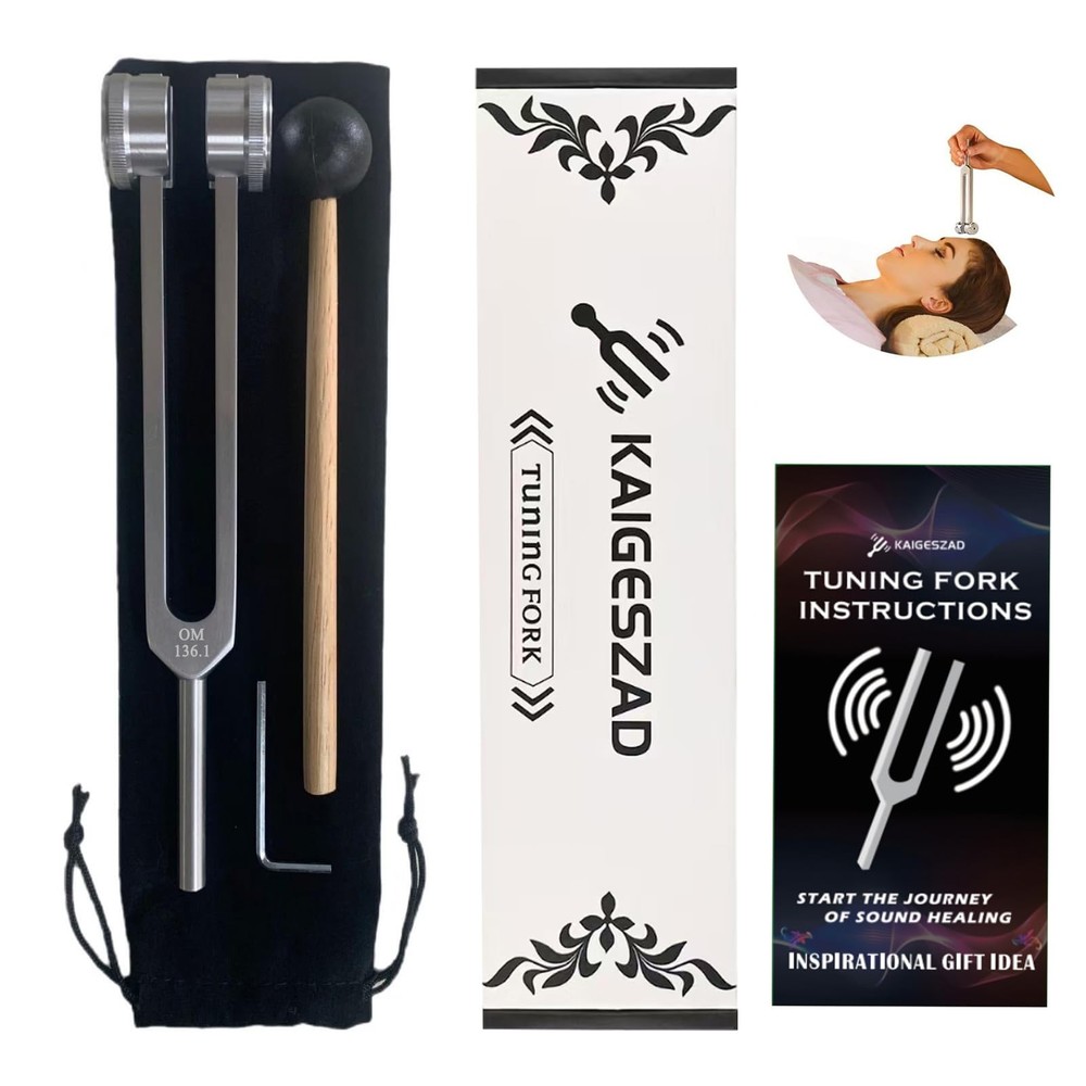 OM 136.1hz Weighted Tuning Fork with Reflex Hammer for 136.1hz, OM136.1hz