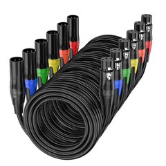 6 Pack 25FT XLR Male to Female Microphone Cables – Professional Balanced Audio L