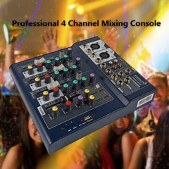4-Channel Live Sound Mixing Console USB Stage Recording Audio Mini Studio Mixer