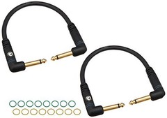 Planet Waves Custom Series Patch Cable, 2-pack, Right Angle, 6 Inches