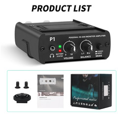 JCANOL Personal In-Ear Monitor Headphone Amplifier XLR TRS Rechargeable