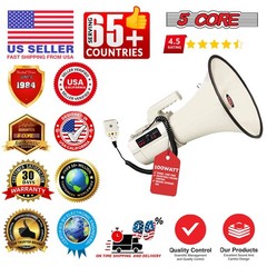 5Core Megaphone Bullhorn Speaker 100W Professional Bull Horn Battery Power Megaf