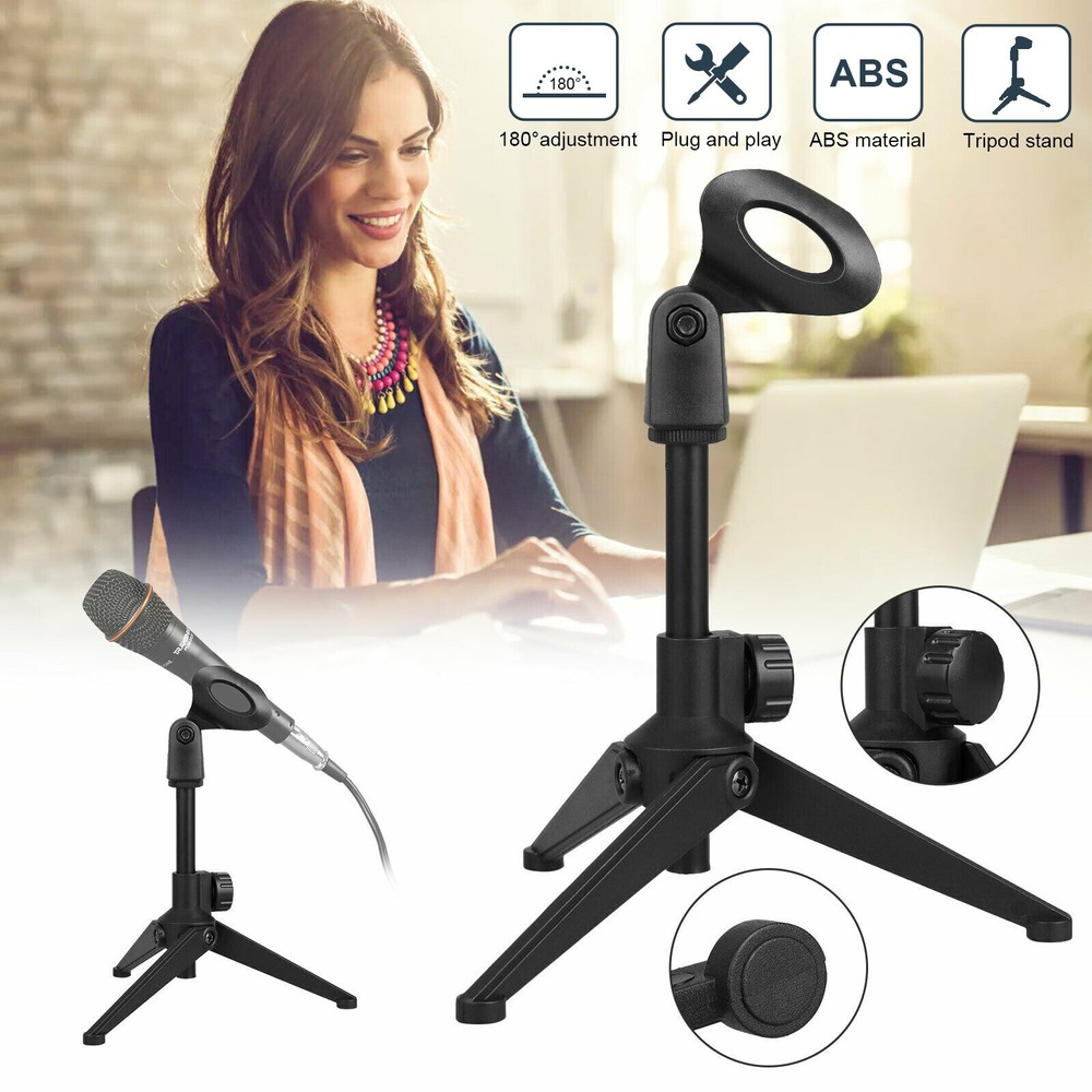 Universal Adjustable Desk Microphone Stand Portable Foldable Tripod MIC Stand ZZ