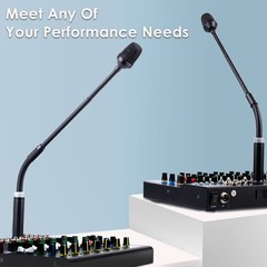Professional Dynamic Gooseneck Microphone with XLR 16 Inch DJ Mic Podium
