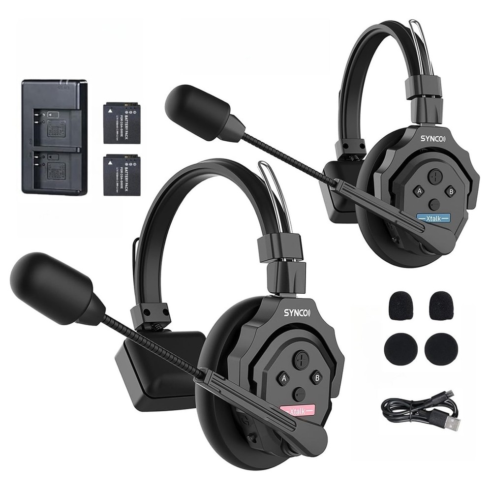SYNCO Xtalk X2 Wireless Intercom Headset System 2.4GHz 350m/1148ft for 2 Persons