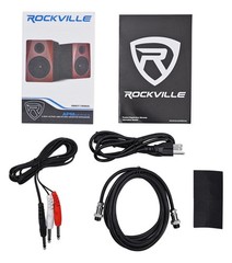 (2) Rockville APM6B 6.5″ USB Studio Monitor Speakers+36″ Black Premium Stands