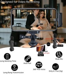 NPTCL Wireless Microphone for iPhone and Android Phones – 2 Pack Cordless Lav…