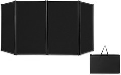 PRORECK 4-Panel DJ Facade Booth Foldable Metal Frame B/W Scrims & Carry Case