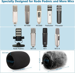 Windscreen Pop Filter Compatible with Rode Podmic, Procaster, Podcaster, NT1, NT