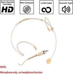 Microphone Headset Mic Headworn Earset 3.5mm Screw Lock for Sennheiser Wireless#