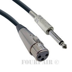 6ft XLR 3-Pin Female to 1/4″ Mono Plug Shielded Microphone Mic Audio Cable Cord