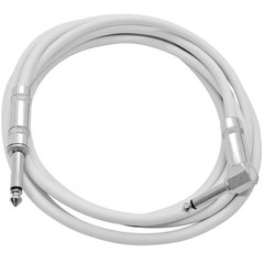 White 10ft Right Angle to Straight Guitar Cable Instrument Lead 10 Feet
