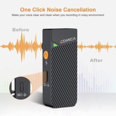 COMICA Vimo C1 Wireless Lavalier Microphone, Mini Lapel Mic w/ Noise Cancel