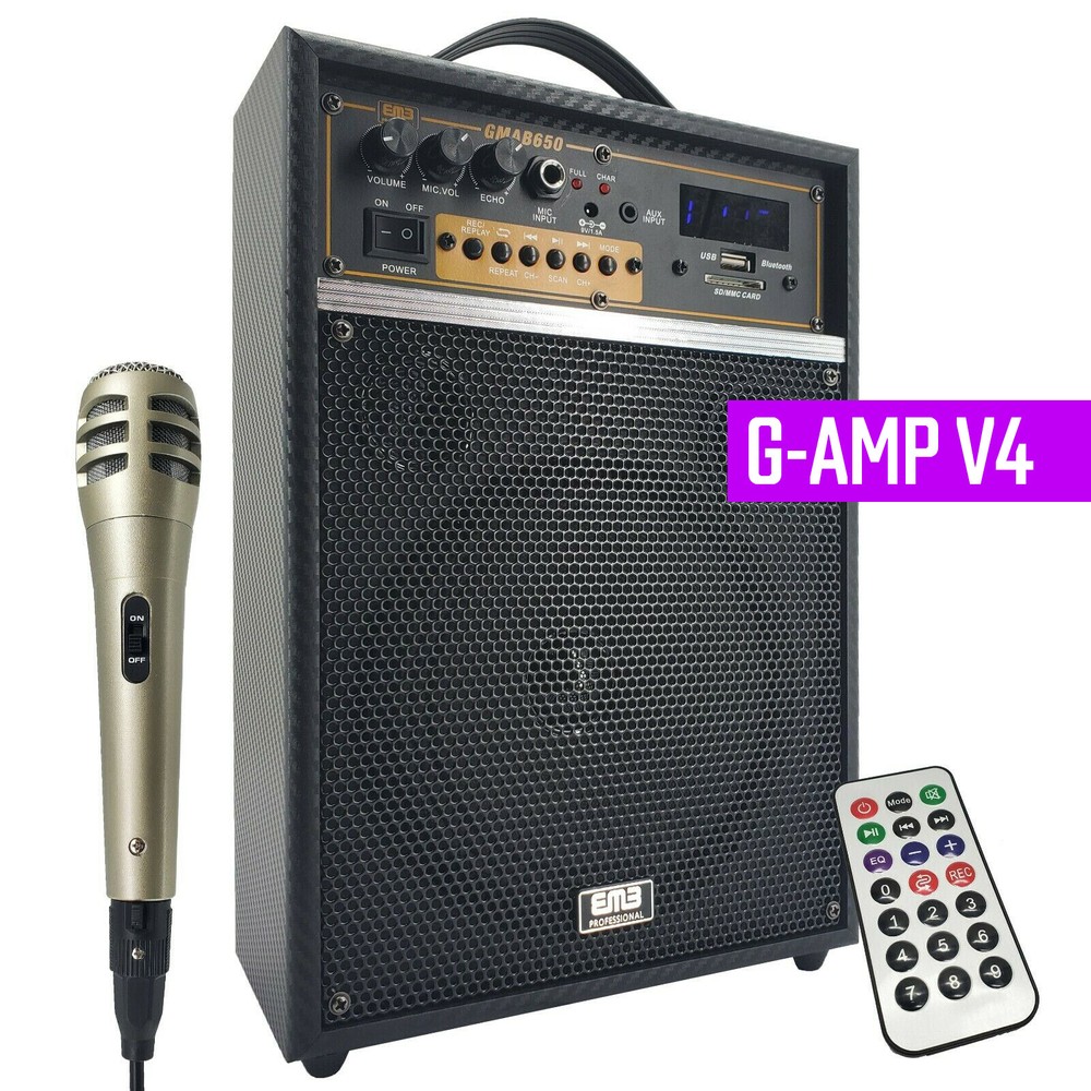 Rechargeable Guitar Amplifier Speaker 300W Combo MIC SD USB ECHO V4 w/ Bluetooth