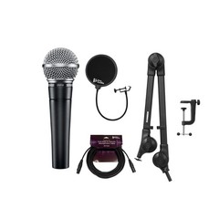 Shure SM58-LC Vocal Microphone Knox Gear Boom Arm Pop Filter XLR Cable