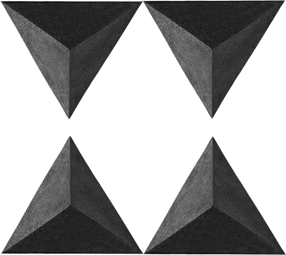 4 Pack Bass Traps for Ceiling Corner 16.5″ Triangle 12″ Depth Triangular Pyramid