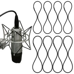 8PCS Microphone Shock Mount Rubber 8.5cm/3.34inch and 11.5cm/4.52inch, Black