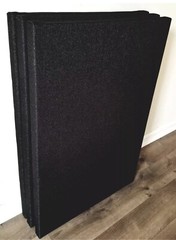 3 Sound Absorbing Acoustic Wall Panels in Black – SET of 3