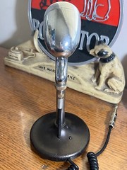 Rare Vintage 1950’s Ronette-Holland G210-5 Crystal Microphone, works w/stand