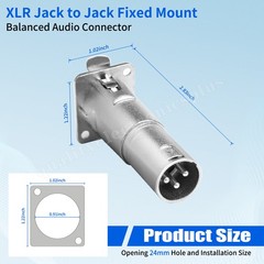 4 Pack XLR Pass Through Adapter Female to XLR Male D Panel Mount Fitting