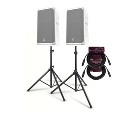 Electro Voice ELX200 12PW 12 Inch 1200W White 2 Pack Loudspeaker Bundle