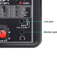 4-Channel Professional Audio Mixer with Bluetooth, USB & DSP Effects