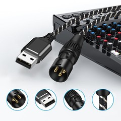 BOIOT USB to XLR Cable,6.6 FT A Audio Stereo 6.6Feet, Black