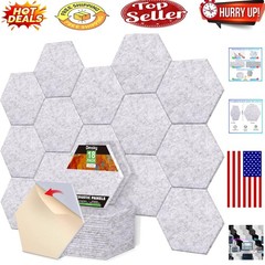 18-Pack Hexagon Acoustic Soundproof Wall Panels – Easy-to-Install, Eco-Friend…