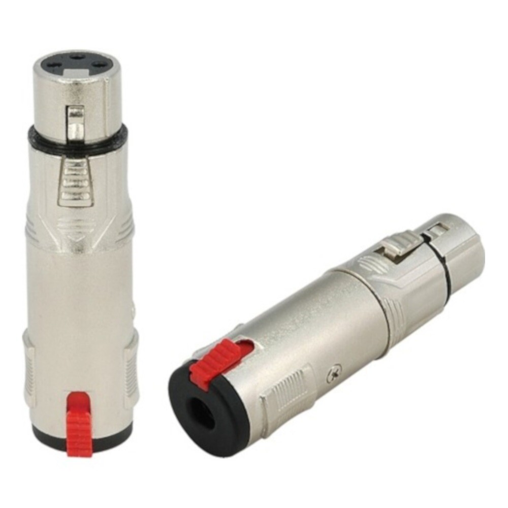 (2 Pack) High Quality XLR Female to 1/4 Female Jack w/Latch Lock Audio Adapter