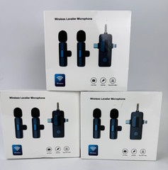 3in1 Wireless Lavalier Microphone for iPhone, Android & Camera, USB-C Mini Micro