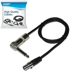 HQRP 4-Pin Mini TA4F to Right-Angle 1/4″ Instrument Cable for Shure WA304
