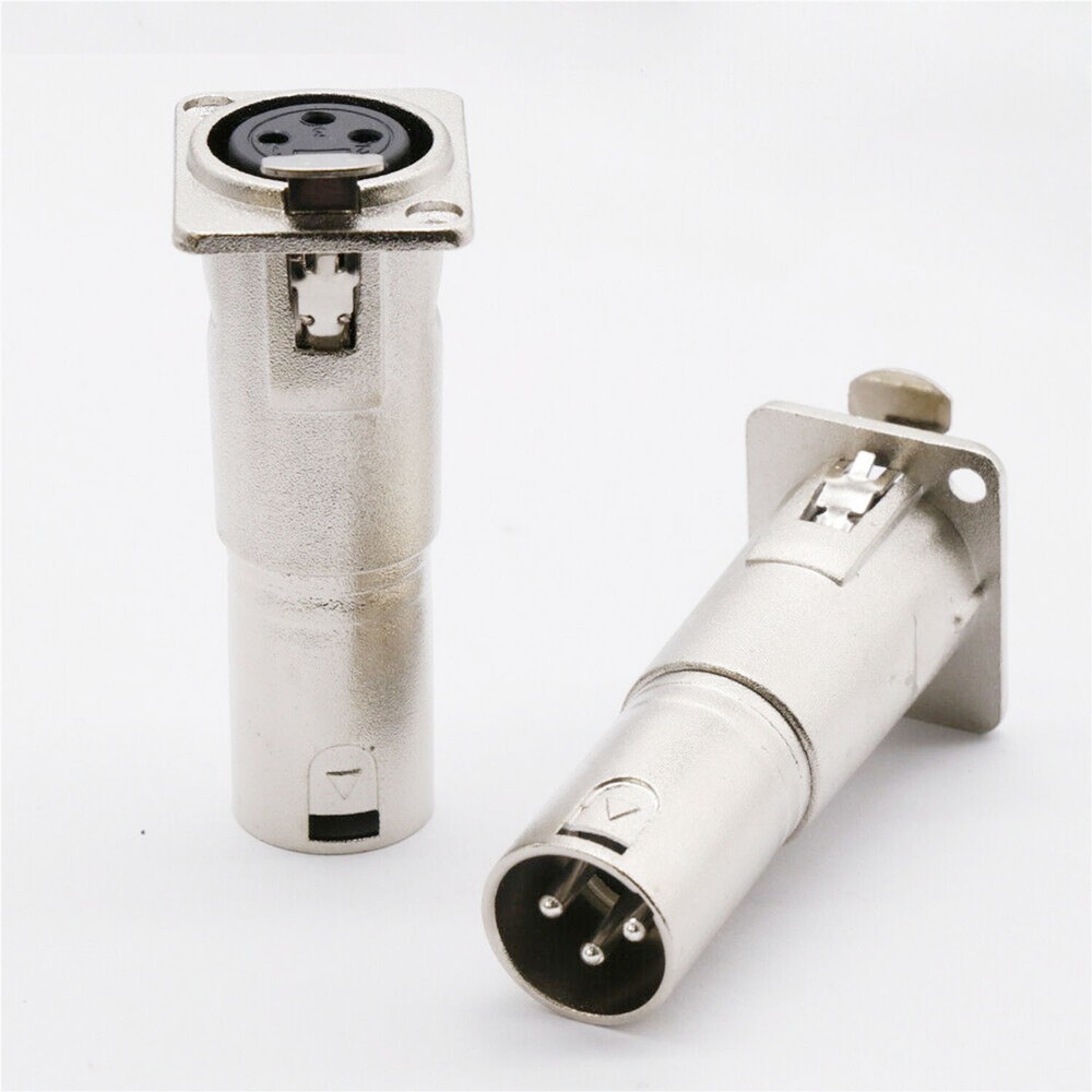 4 x 3 Pin XLR Female To Male Audio Pass Thru Feed Panel Mount Connector Adapter