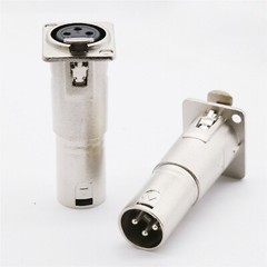 8x 3Pin XLR Female To Male Audio Pass Through Feed Panel Mount Connector Adapter