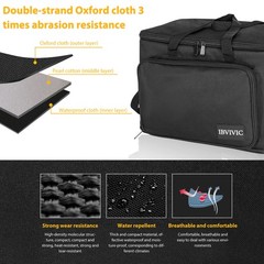 8 Slots Wireless Microphone Case with Foam, 1680D Heavy Duty Oxford Fabric Mi…