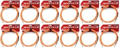 12 Rockville RCGT6.0O 6′ 1/4″ TS to 1/4“ TS Guitar/Instrument Cable