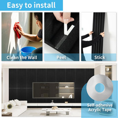 10-Pack Peel and Stick Acoustic Panels with Acrylic Tape – 12 X 48 Inches, Self