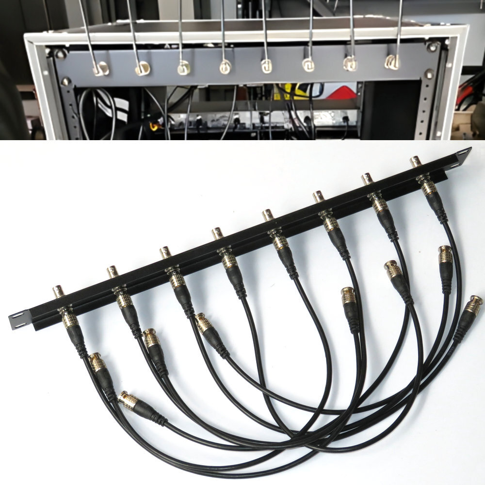 8-way Front Mount Panel Antenna Rack Kit For BNC.GOLD Shure & Sennheiser FMP840