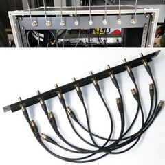 8-way Front Mount Panel Antenna Rack Kit For BNC.GOLD Shure & Sennheiser FMP840