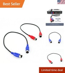 MIDI Patch Cables 2-Pack 18in 5-Pin Male to Male Extension Adapter Cords